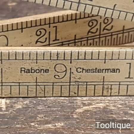 Vintage Rabone Chesterman No Gpo Brass Boxwood Folding Rule