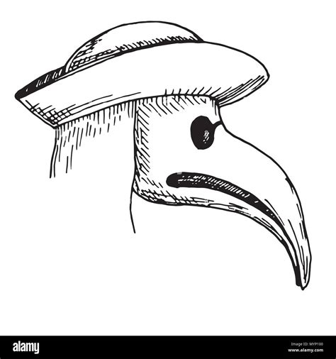 Bubonic Plague Mask Drawing