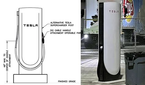 Tesla Shows Off V Supercharger With Space For Screen And Off