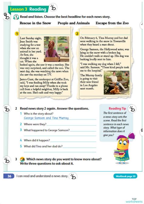 Reading And Writing Interactive Worksheet Topworksheets