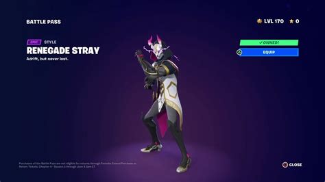 Fortnite Renegade Stray Skin Preview 😱 Youtube