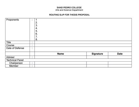 Routing Slip And Matrix Of Compliance Sand Pedro College Arts And