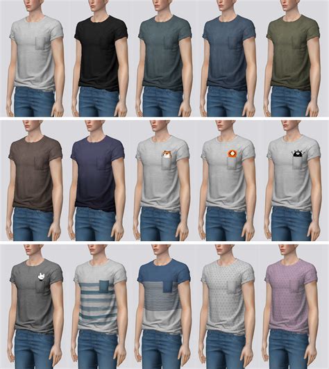 T Shirt V1 Darte77 Custom Content For Ts4 Sims 4 Men Clothing