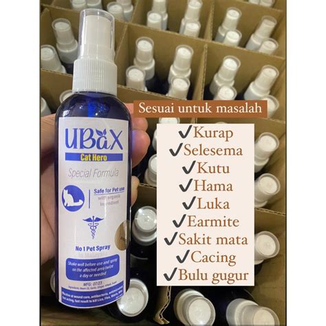 Ready Stock Ubax Ubat Kutu Kucing Ubat Kurap Kucing Ubat Selsema