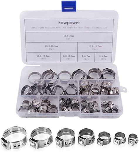 Eowpower Pieces Mm Stainless Steel Single Ear Hose Clamps