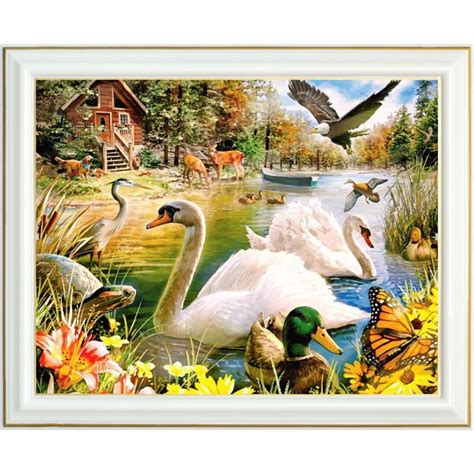 Tableau Diamant La Cabane Des Animaux 40 X 50 Cm Lartera