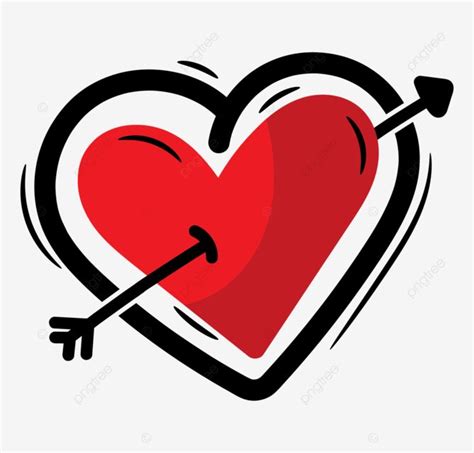 Red Heart With Arrow Symbol Of Love PNG