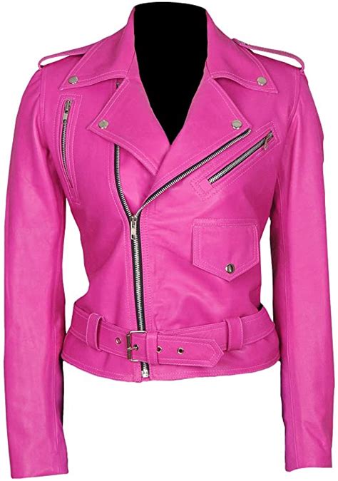 Women S Pink Biker Leather Jacket A2 Jackets