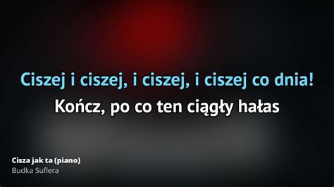 Budka Suflera Cisza Jak Ta Piano Karaoke