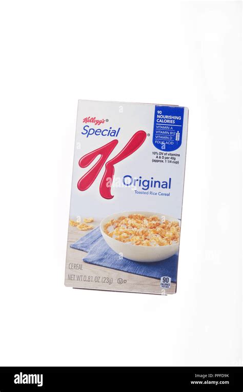 Box Of Kelloggs Special K Cereal On White Background Stock Photo Alamy