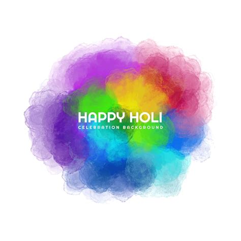 Kleurrijke Plons Holi Festival Viering Kaart Achtergrond Gratis Vector