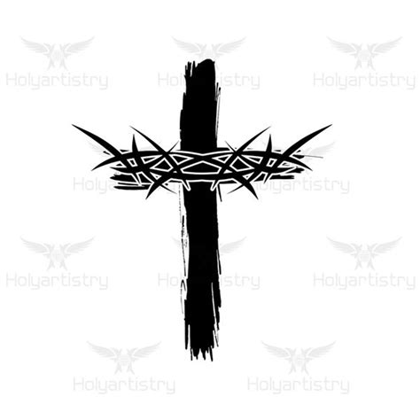 Crown And Cross Svg Crown And Cross Cutting File For Cricut Vector Silhouette For Customizing