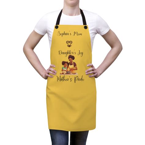 Personalized Yellow Apron Mom And Daughter Baking Apron African Theme