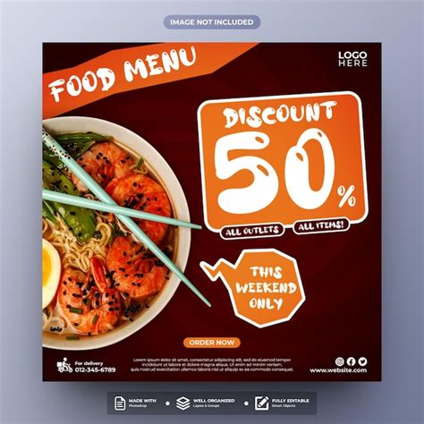 Premium PSD Food Menu Social Media Post Template