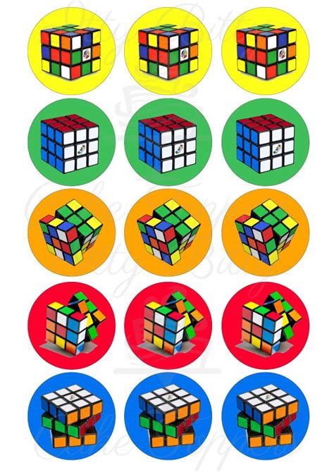 Rubik S Cube Edible Cupcake Toppers Itty Bitty Cake Toppers