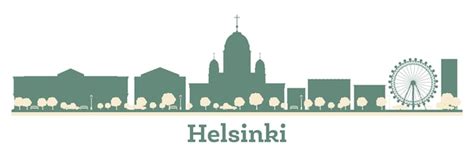 Abstrakte Skyline Silhouette Der Stadt Helsinki Finnland Mit Farbigen