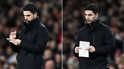 Mikel Arteta accidentally exposed his Arsenal tactics sheet to TV ...