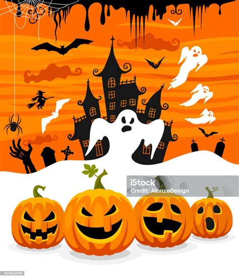 Halloween Poster Trick Or Treaters Stock Illustration Download Image