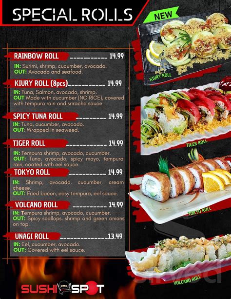 Sushi Spot Menu In Imperial California USA