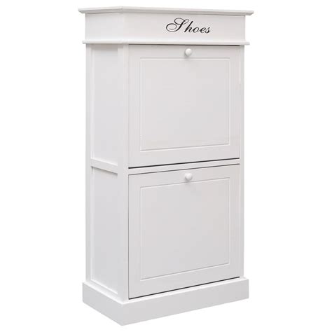 Meuble A Chaussures Armoire Chaussures Blanc X X Cm Bois