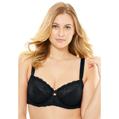 Amoureuse Womens Lace Trim Underwire Bra