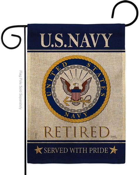 Us Navy Retired Garden Flag Armed Forces Usn Seabee United State