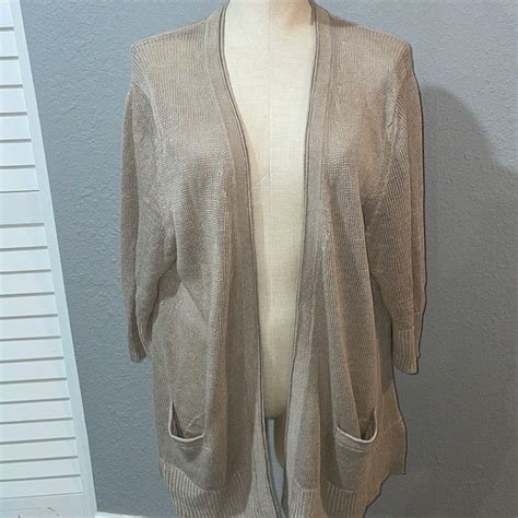 J Jill Sweaters Jjill Love Linen Womens Open Front Long Cardigan