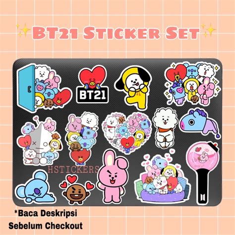 Jual Stiker BT21 Sudah Cutting Anti Air Laminasi Doff Cooky Tata