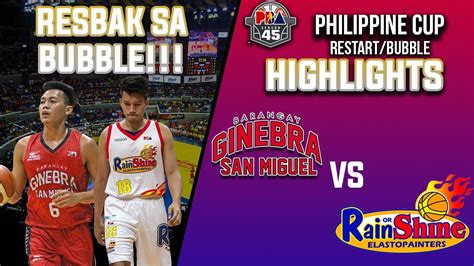 Full Highlights Ginebra Vs Rain Or Shine Pba Philippine Cup Bubble