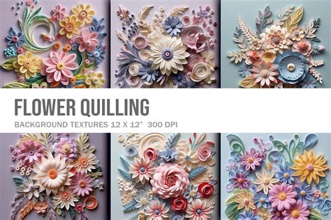 D Flower Quilling Paper Art Backgrounds Graphic By Lalunashop