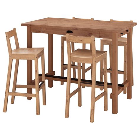 Nordviken Nordviken Bar Table And 4 Bar Stools Antique Stain Antique Stain Ikea Malaysia