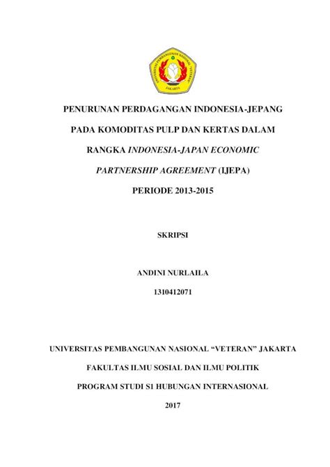 (PDF) PENURUNAN PERDAGANGAN INDONESIA-JEPANG ...repository.upnvj.ac.id ...