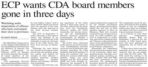 Dawn Epaper Oct Ecp Wants Cda Board Members Gone In Three Days