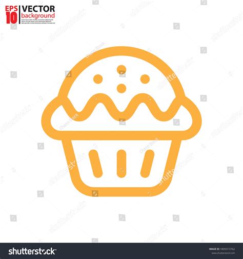 Muffin Outline Icon Vector Food Icon Stock Vector Royalty Free