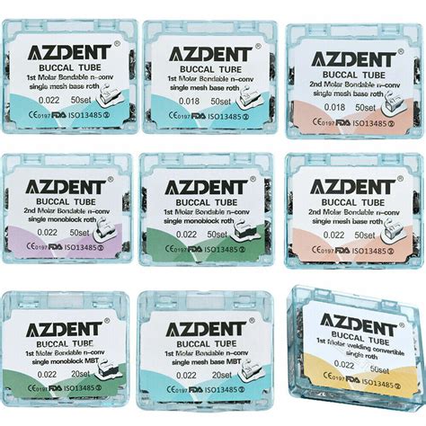 AZDENT Dental Orthodontic Sgl Buccal Tubes 1st 2nd Molar Tube Roth MBT