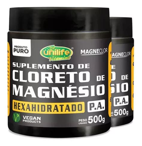 Kit 2 De Cloruro De Magnesio Hexahidratado P A Unilife 500 G Sabor