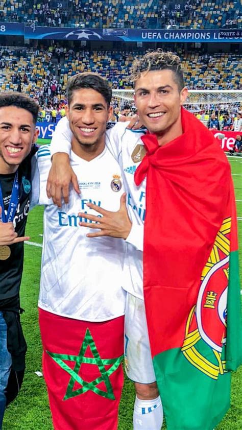 Achraf Hakimi With Cristiano Ronaldo Happy To Win His Fifth Uefa