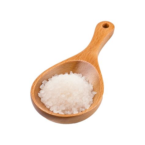 AI Generated Salt In Woodn Spoon Isolated On Transparent Background