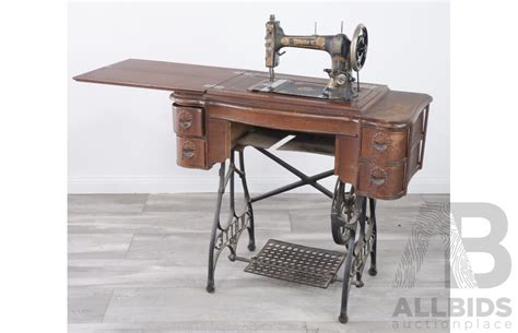 Antique White Tredle Sewing Machine Lot 1514935 Allbids