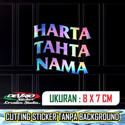 Jual Stiker Harta Tahta Hologram Costum Request Bebas Kata Apa Saja