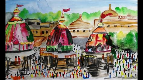 How To Draw Rath Yatra Painting Of Puri The Chariot Festival Of India