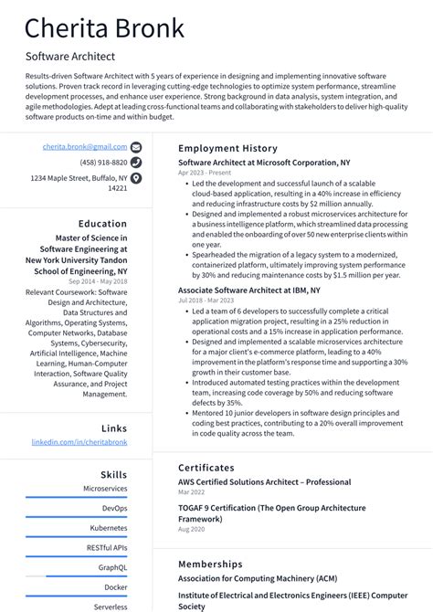 Top Software Architect Resume Objective Examples