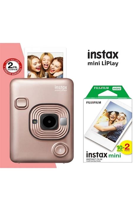 Fujifilm Instax Mini Liplay Hybrid Blush Gold Fotoğraf Makinesi 20li