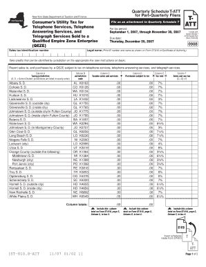 Fillable Online Tax Ny Form St Att Consumer S Utility Tax