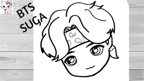 Bts Drawing How To Draw Suga From Tinytan Bts Step By Step Bts Suga