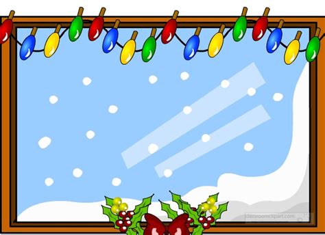 Christmas Animated Clipart Decorated Christmas Window With Lights