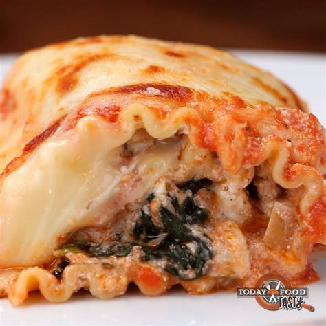 Best Make Ahead Cheesy Turkey Spinach Lasagna Roll Ups Recipes