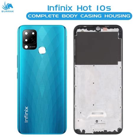 Infinix Hot 10s Housing Middle Frame With Side Button And Camera Lens