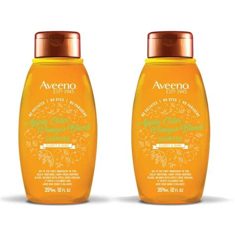 Aveeno Apple Cider Vinegar Blend Clarifying And Shine Enhancing Daily Shampoo 12 Fl Oz 2 Piece