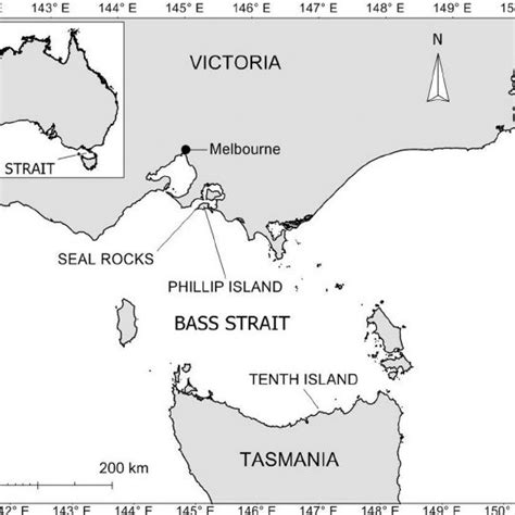 Map Of Australia Showing Detail Of Bass Strait With Phillip Island Download Scientific Diagram